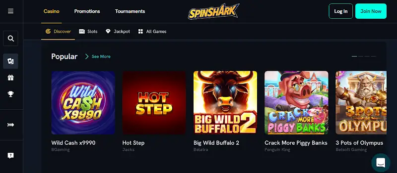 SpinShark Casino: Krypto-Auszahlungen in Minuten